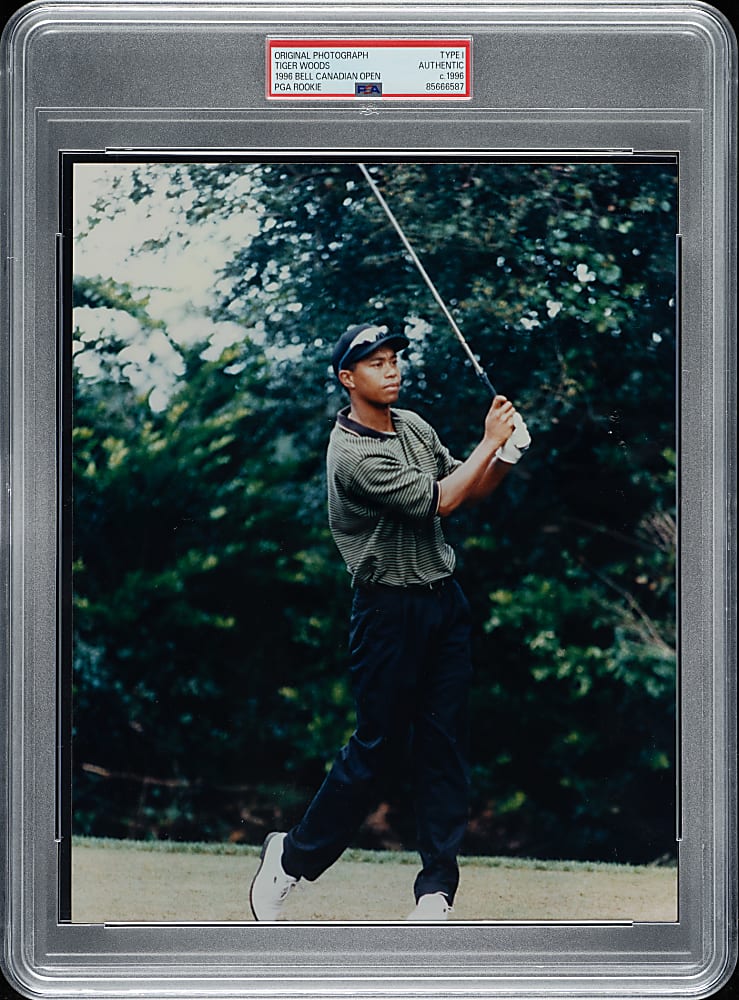 Circa 1996 Tiger Woods Rookie at Bell Canadian Open Original Photograph PSA/DNA Type I