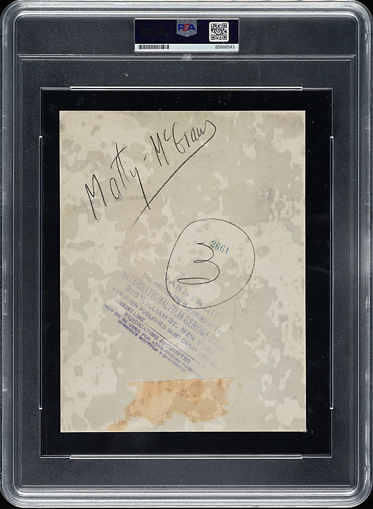 Circa 1918 Christy Mathewson and John McGraw Original International Film Service Photograph PSA/DNA Type I