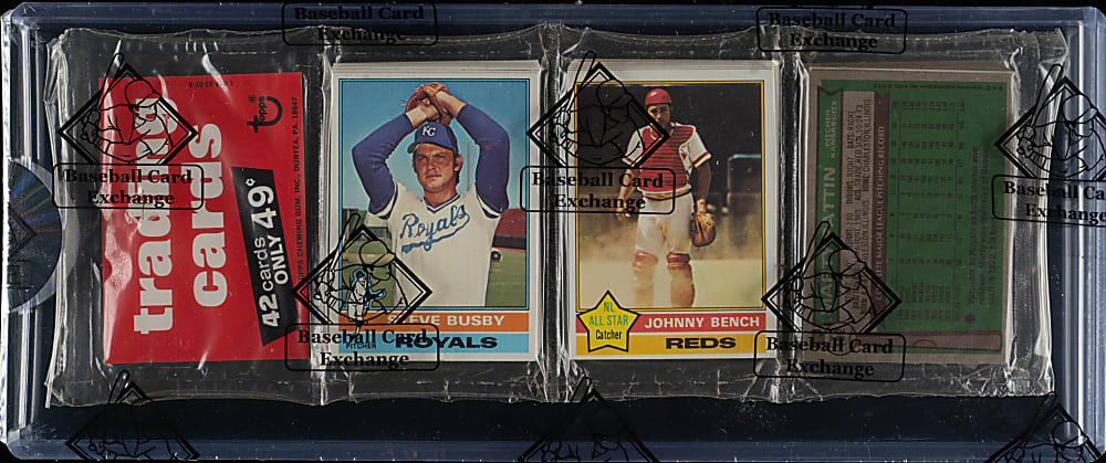 1976 Topps Unopened Rack Pack - Johnny Bench on Top - BBCE