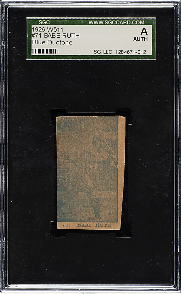 1926 W511 #71 Babe Ruth Blue Duotone - SGC Authentic