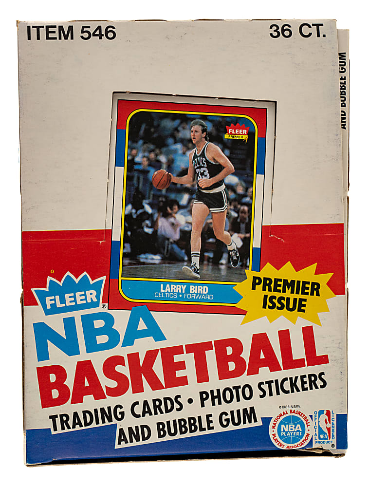 1986-1987 Fleer Basketball Unopened Wax Box (36 Packs) - BBCE - Michael Jordan Rookie Showing on Top of Pack and Five Jordan Stickers Showing on Back of Packs!