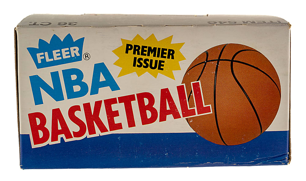 1986-1987 Fleer Basketball Unopened Wax Box (36 Packs) - BBCE - Michael Jordan Rookie Showing on Top of Pack and Five Jordan Stickers Showing on Back of Packs!