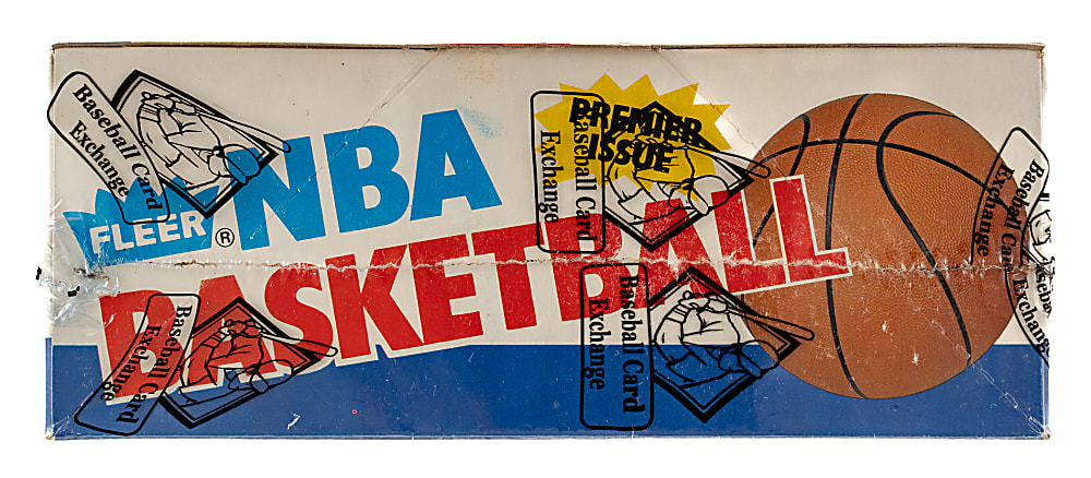 1986-1987 Fleer Basketball Unopened Wax Box (36 Packs) - BBCE - Michael Jordan Rookie Showing on Top of Pack and Five Jordan Stickers Showing on Back of Packs!