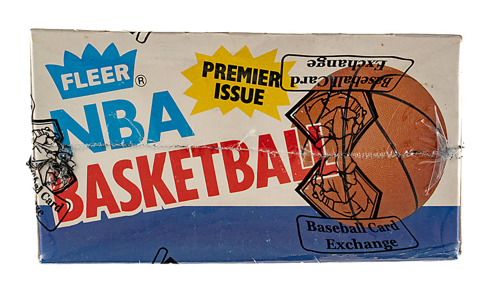 1986-1987 Fleer Basketball Unopened Wax Box (36 Packs) - BBCE - Michael Jordan Rookie Showing on Top of Pack and Five Jordan Stickers Showing on Back of Packs!