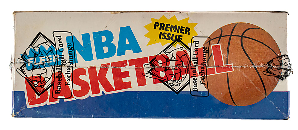 1986-1987 Fleer Basketball Unopened Wax Box (36 Packs) - BBCE - Michael Jordan Rookie Showing on Top of Pack and Five Jordan Stickers Showing on Back of Packs!