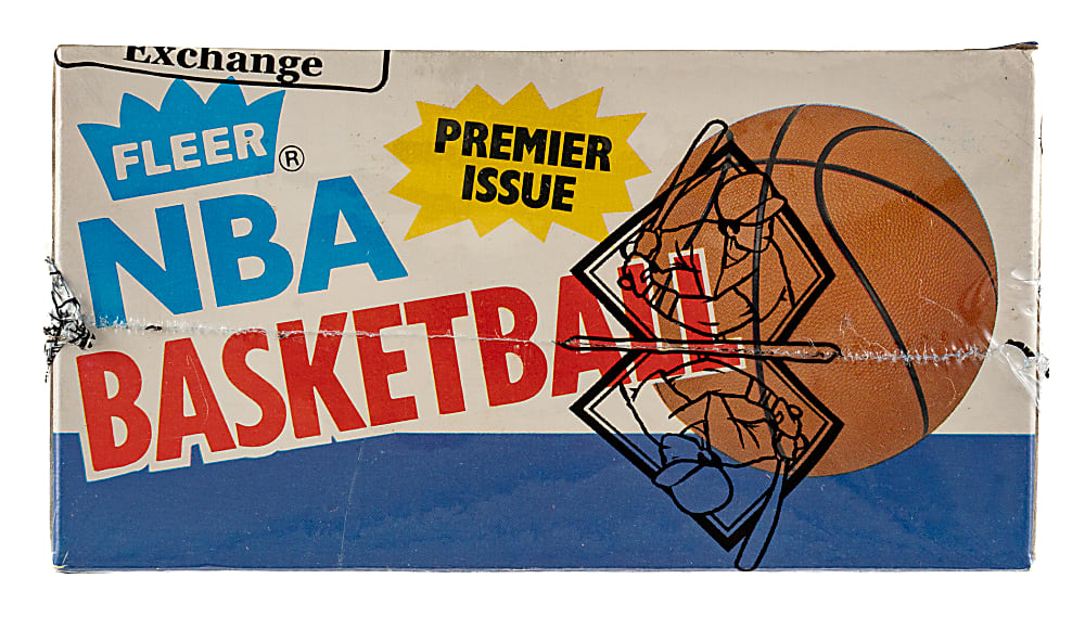 1986-1987 Fleer Basketball Unopened Wax Box (36 Packs) - BBCE - Michael Jordan Rookie Showing on Top of Pack and Five Jordan Stickers Showing on Back of Packs!