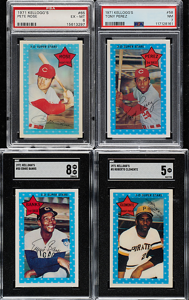 1971 Kellogg's 3-D Complete Set (75) Including Ten PSA- and SGC-Graded Cards