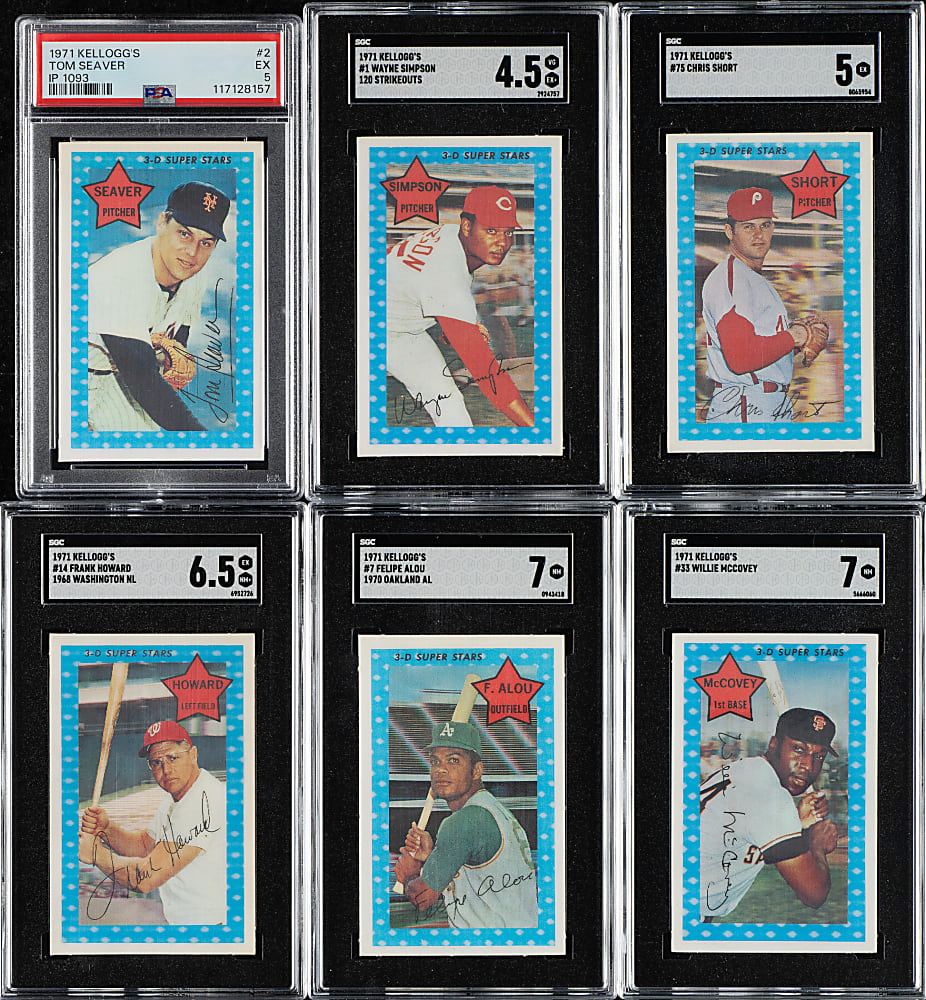 1971 Kellogg's 3-D Complete Set (75) Including Ten PSA- and SGC-Graded Cards