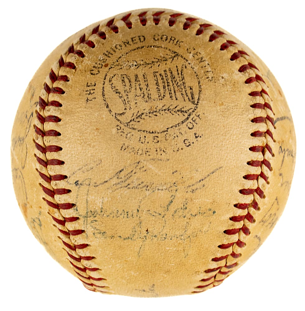 1955 Brooklyn Dodgers World Champions Team-Signed Baseball with Robinson, Koufax, and Hodges - PSA/DNA