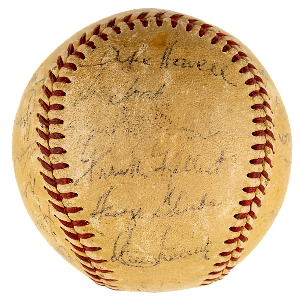 1955 Brooklyn Dodgers World Champions Team-Signed Baseball with Robinson, Koufax, and Hodges - PSA/DNA
