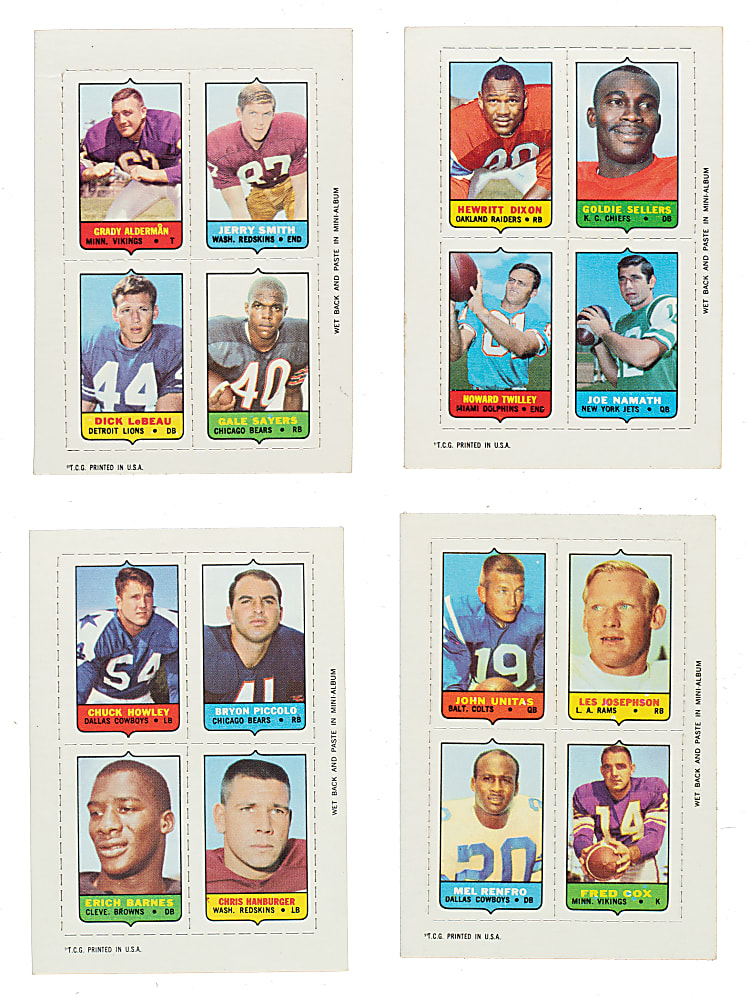 1969 Topps Football 4-in-1 Complete Set (66)