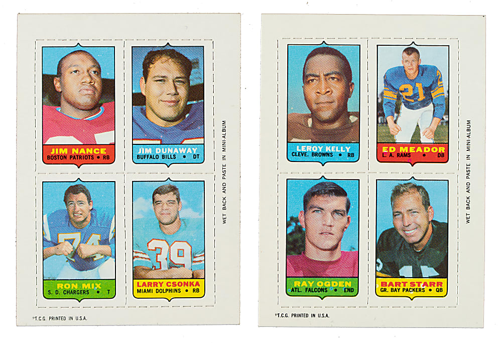 1969 Topps Football 4-in-1 Complete Set (66)