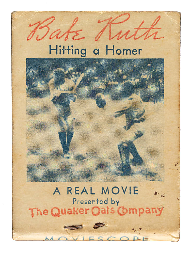 1934 Quaker Oats "Babe Ruth Hitting a Homer/Fielding" Flip Book