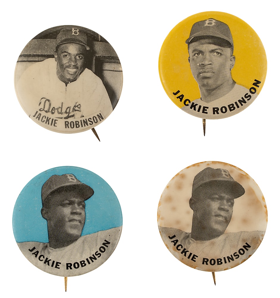 1940s and 1950s Jackie Robinson Pin Collection (6)