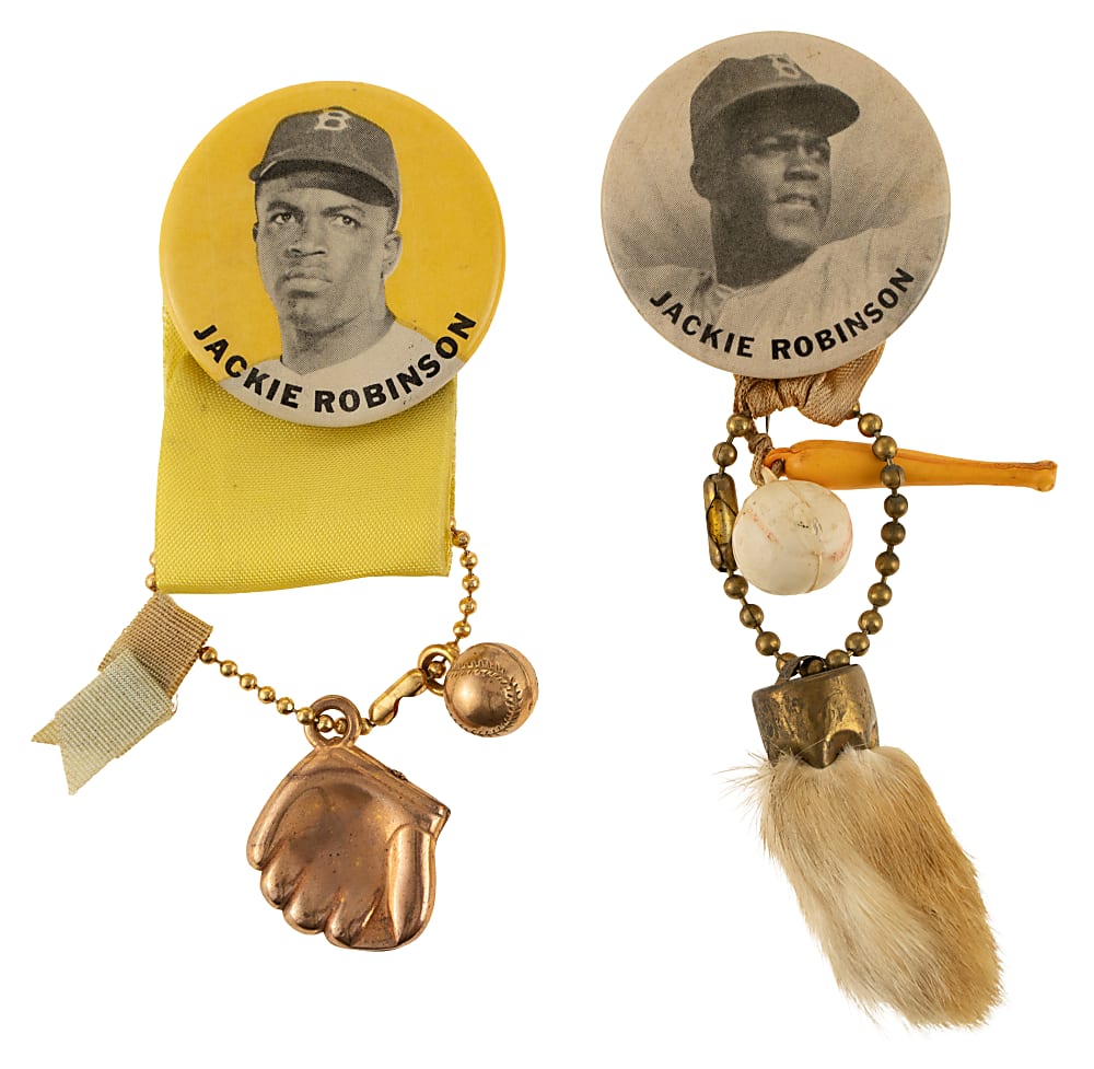 1940s and 1950s Jackie Robinson Pin Collection (6)