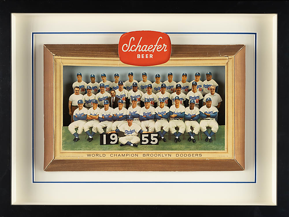 1955 Brooklyn Dodgers Schaefer Beer Advertising Display