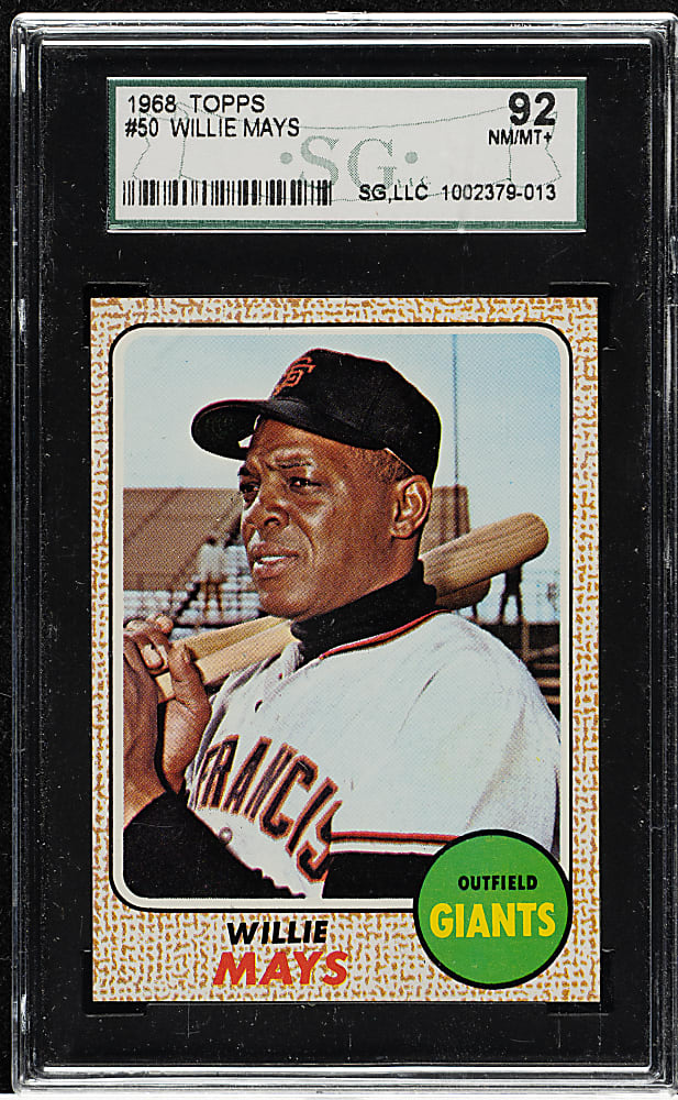 1968 Topps #50 Willie Mays SGC NM/MT+ 92