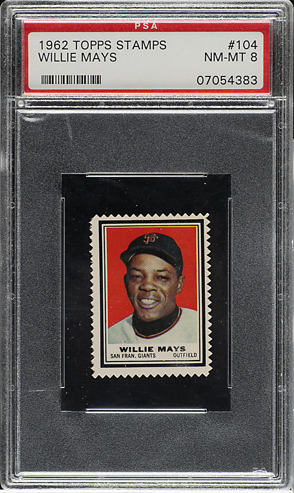 1962 Topps Stamps Willie Mays PSA NM-MT 8