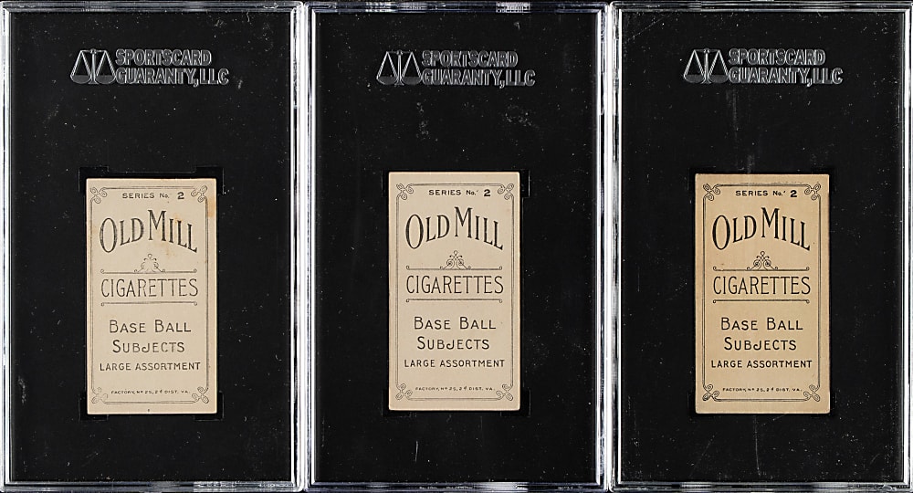 1910 T210 Old Mill Tobacco "Series 2" Virginia League Near-Complete Set (80/87) Including 51 PSA- and SGC-Graded Cards