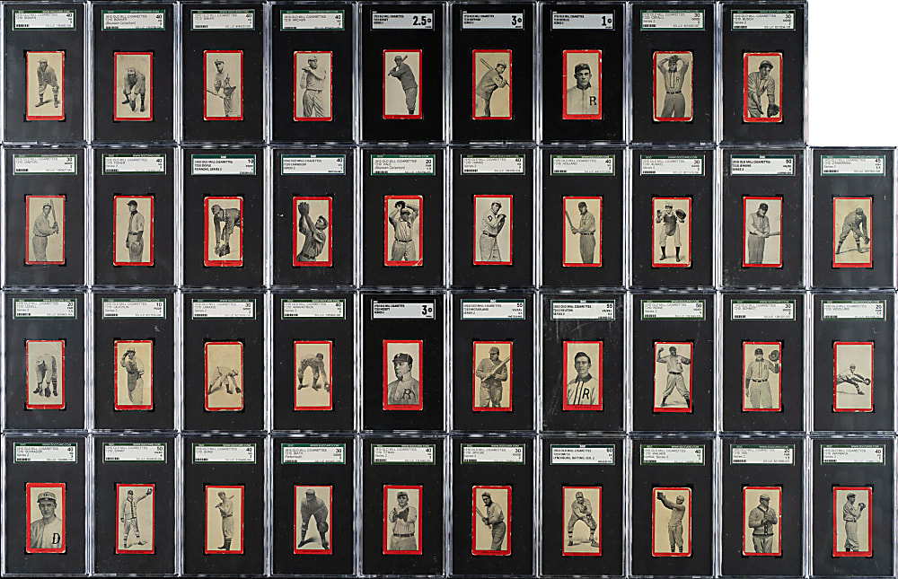 1910 T210 Old Mill Tobacco "Series 2" Virginia League Near-Complete Set (80/87) Including 51 PSA- and SGC-Graded Cards
