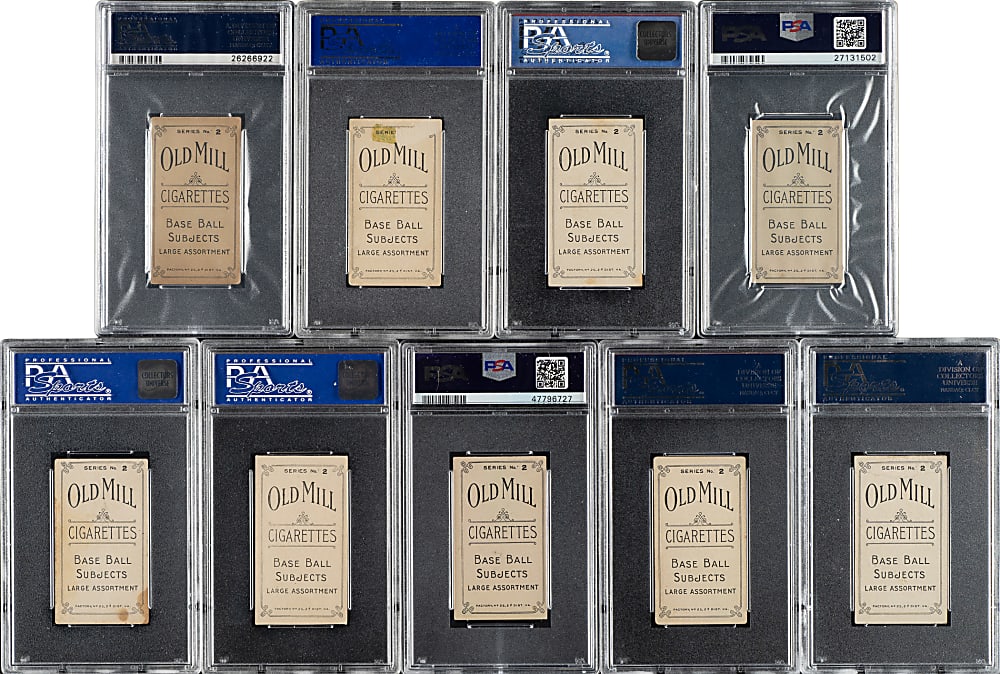 1910 T210 Old Mill Tobacco "Series 2" Virginia League Near-Complete Set (80/87) Including 51 PSA- and SGC-Graded Cards