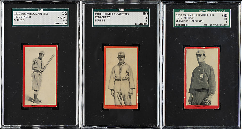 1910 T210 Old Mill Tobacco "Series 3" Texas League Near-Complete Set (85/95) Including 28 PSA- and SGC-Graded Cards