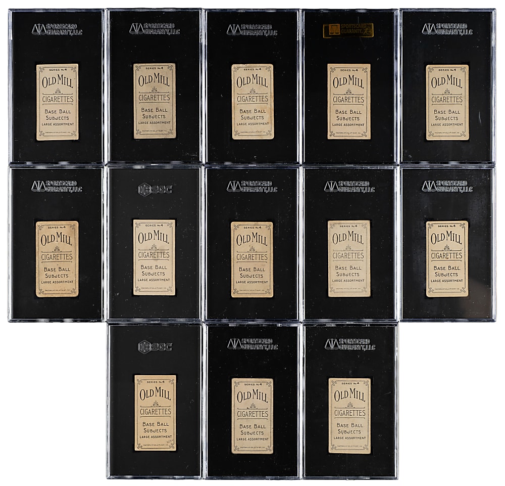 1910 T210 Old Mill Tobacco "Series 4" Va. Valley League Near-Complete Set (47/49) Including 16 SGC-Graded Cards