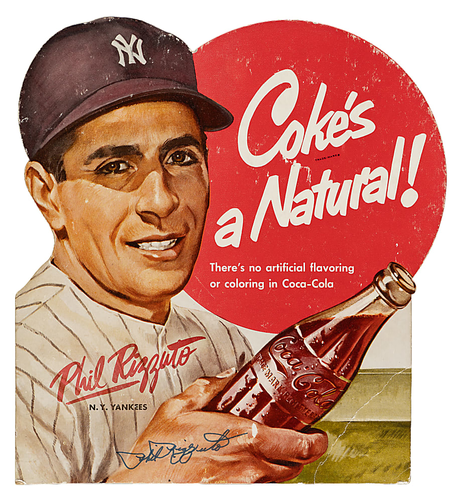 Circa 1952 Phil Rizzuto Signed Coca-Cola Advertising Display - JSA