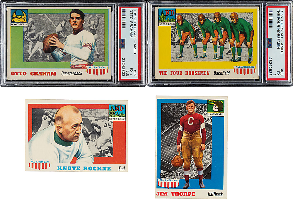 1955 Topps All-American Football Near-Complete Set (84/100) Plus 71 Duplicates