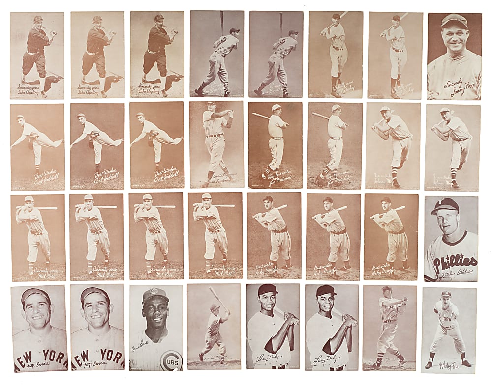 1939-1946 W462 Salutation Exhibits and 1947-1966 Exhibits Collection (130) Including 53 Hall of Famers