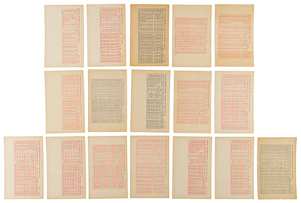 1962 Statistic Back Exhibits Complete Set (32)