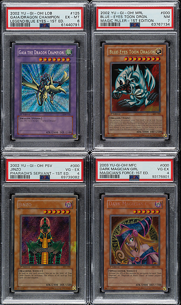 2002 to 2004 Yu-Gi-Oh Legend Of Blue Eyes to Ancient Sanctuary Secret Rare PSA-Graded Complete Run (22)