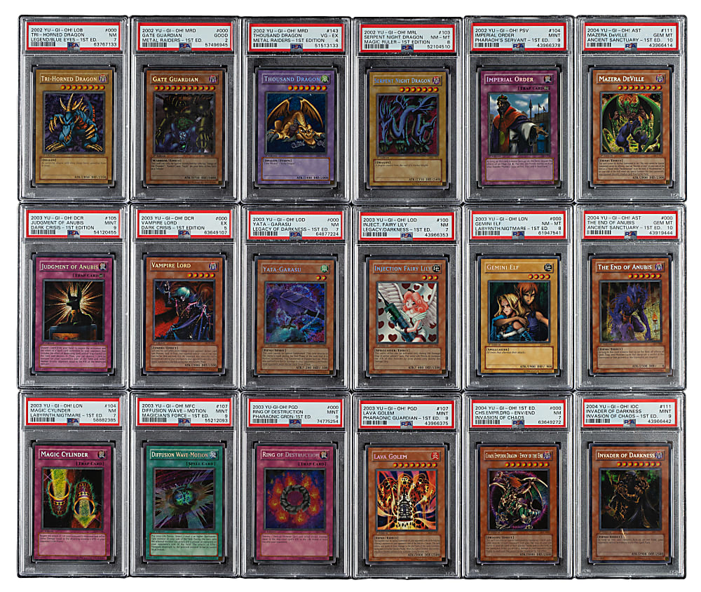 2002 to 2004 Yu-Gi-Oh Legend Of Blue Eyes to Ancient Sanctuary Secret Rare PSA-Graded Complete Run (22)