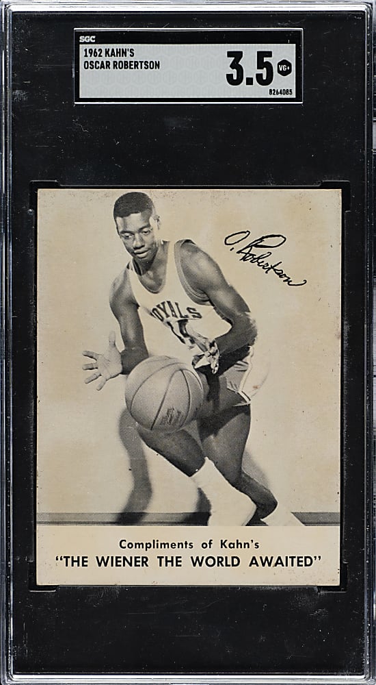 1962-1963 Kahn's Wieners Basketball Oscar Robertson SGC VG+ 3.5