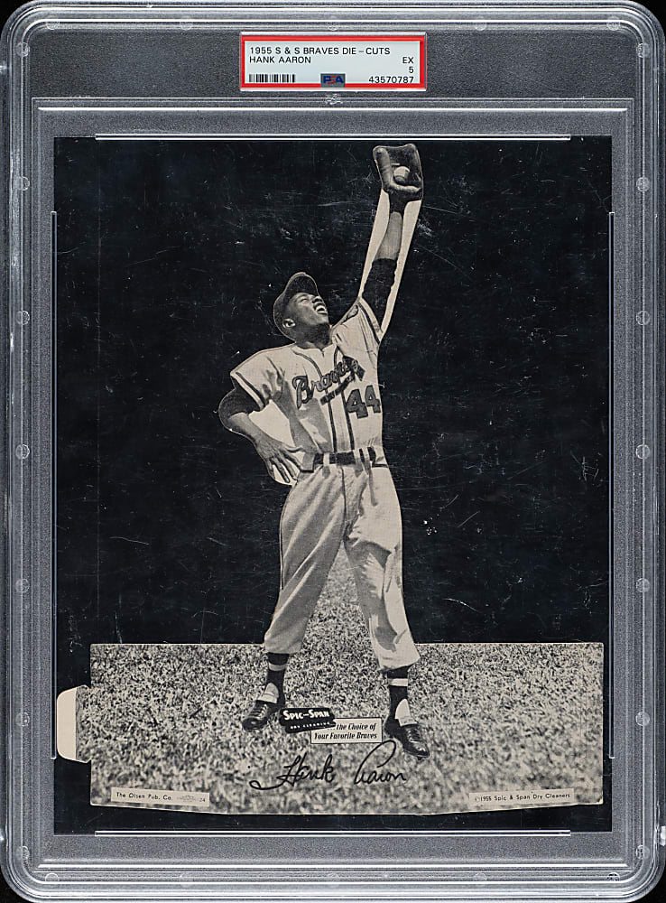 1955 Spic and Span Braves Die-Cuts Hank Aaron PSA EX 5