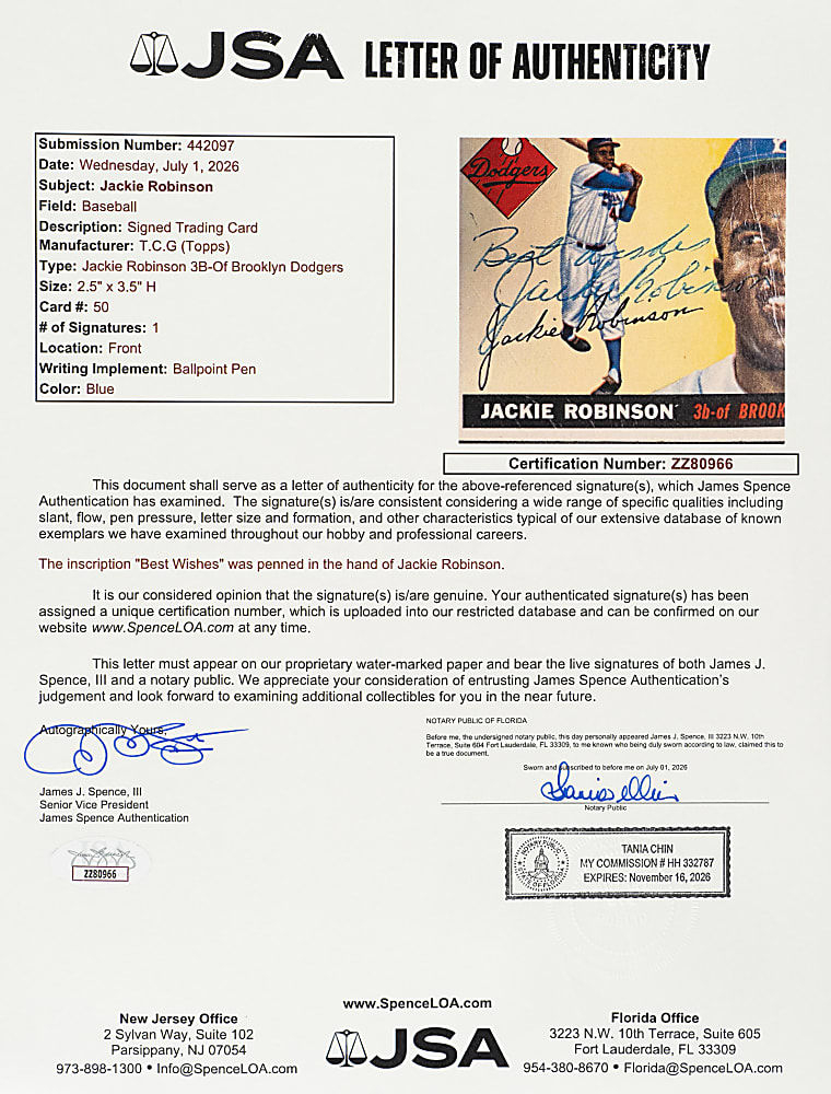 Signed 1955 Topps #50 Jackie Robinson PSA/DNA NM-MT 8