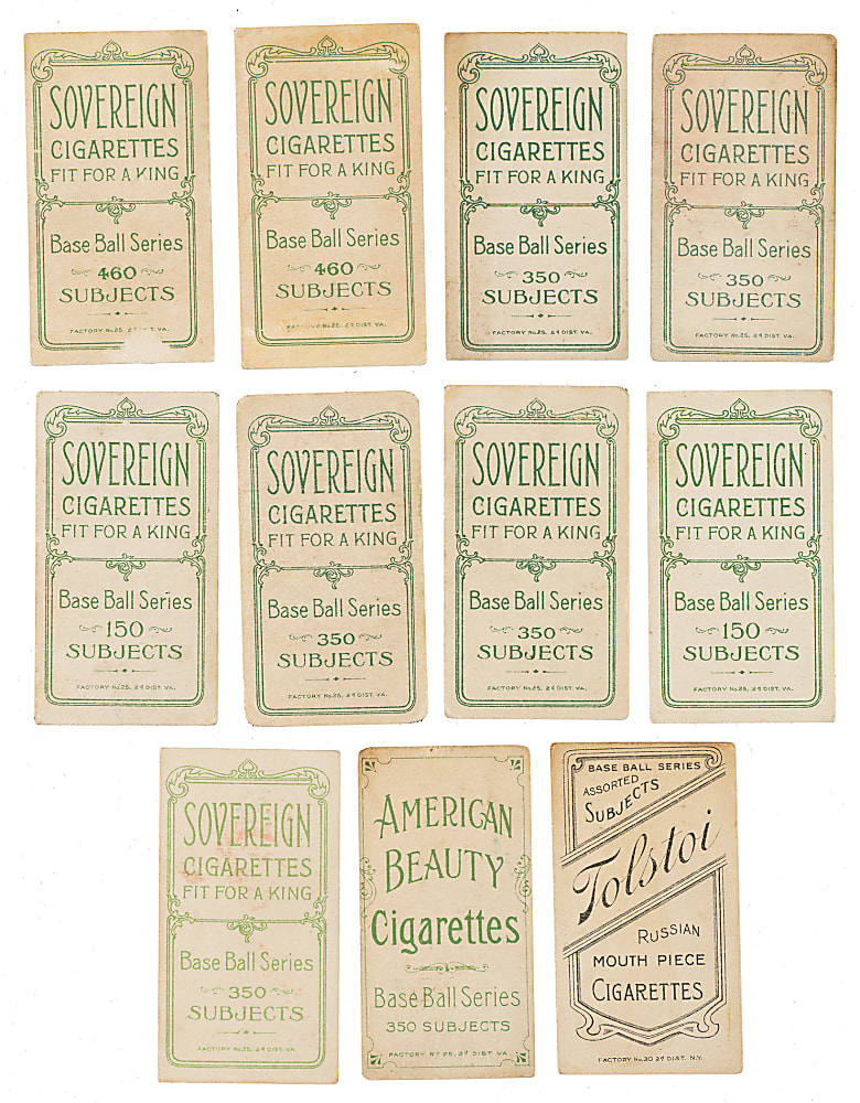 1909-1911 T206 White Border Collection (15) - All Cycle, American Beauty, Sovereign, and Tolstoi Backs