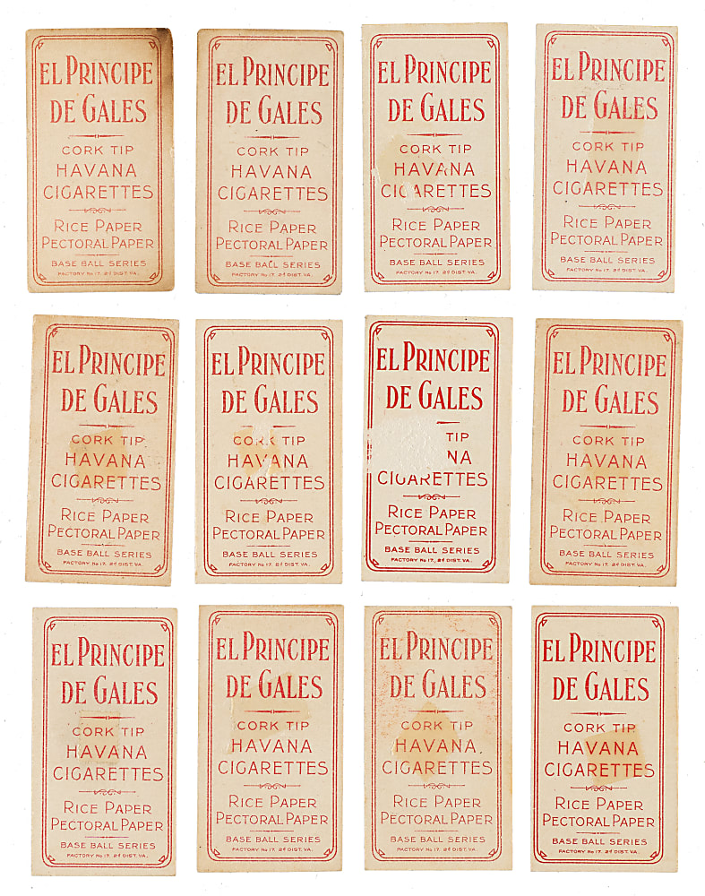 1909-1911 T206 White Border Collection (16) - All El Principe De Gales Backs