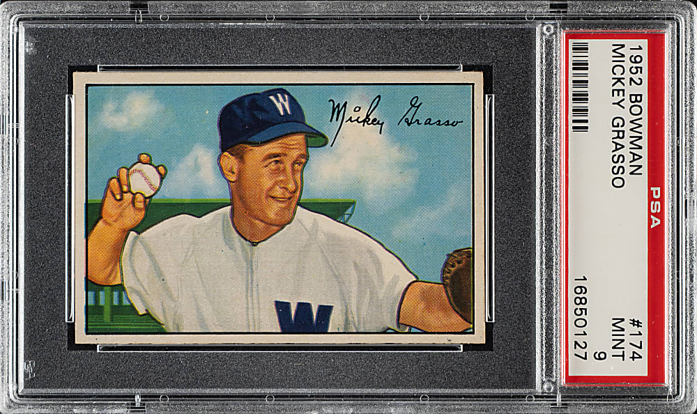 1952 Bowman #174 Mickey Grasso PSA MINT 9 - Highest Graded!