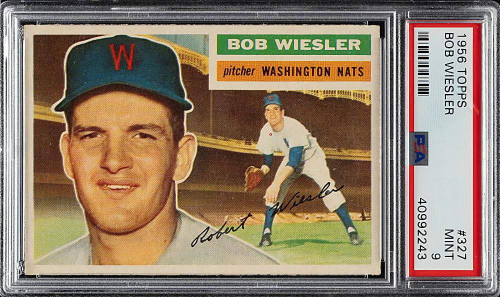 1956 Topps #327 Bob Wiesler PSA MINT 9 - Highest Graded!