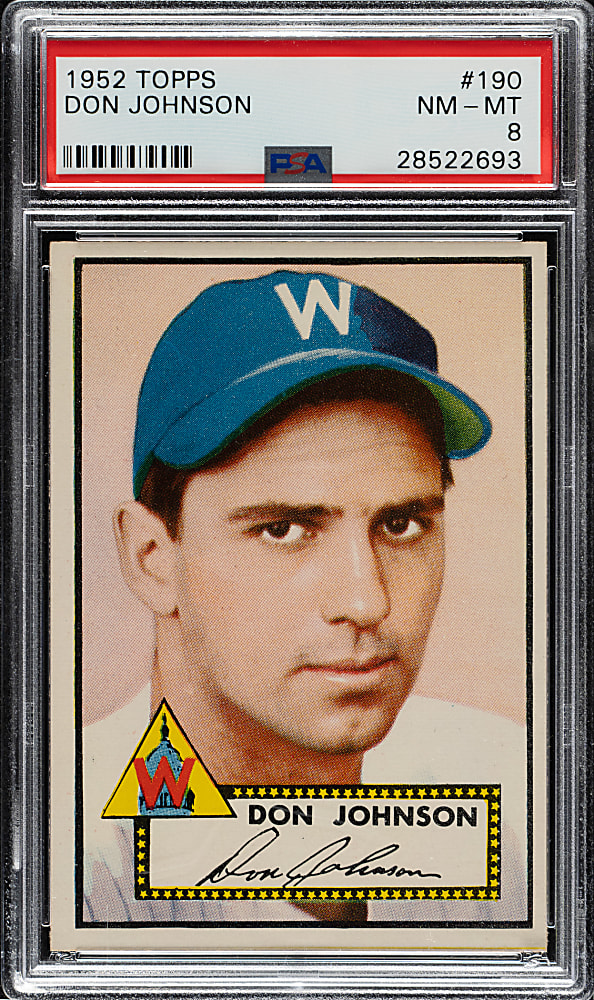 1952 Topps #190 Don Johnson PSA NM-MT 8