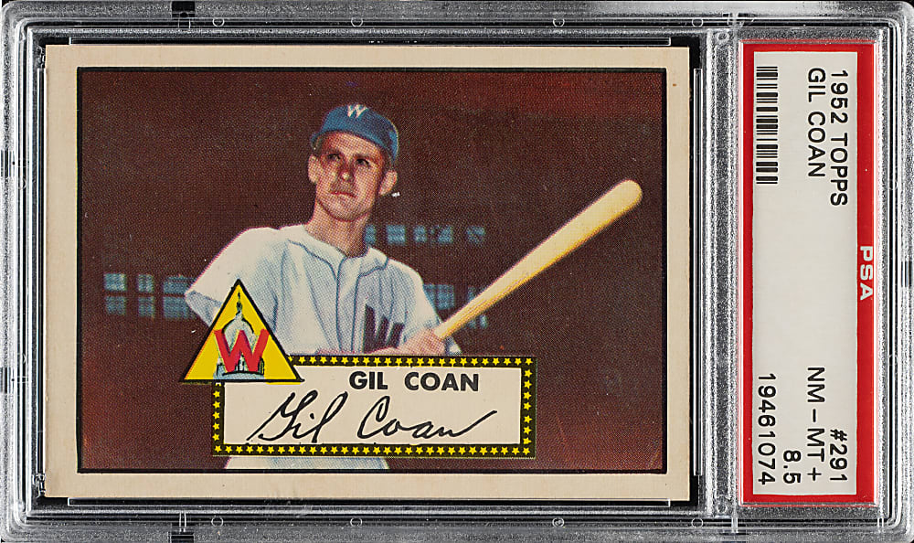 1952 Topps #291 Gil Coan PSA NM-MT+ 8.5