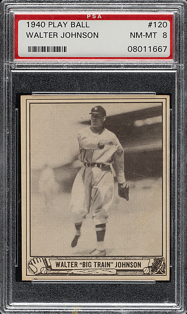 1940 R335 Play Ball #120 Walter Johnson PSA NM-MT 8 - Highest Graded!