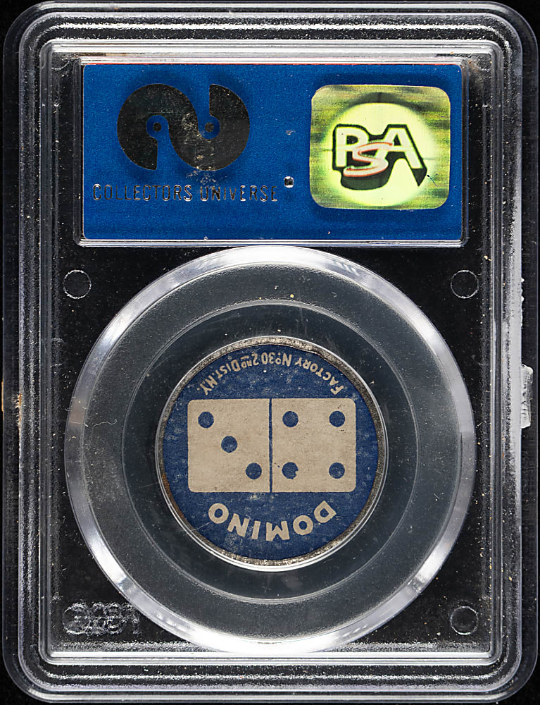 1909-1912 PX7 Sweet Caporal Domino Discs Ty Cobb (No D on Cap - Blue) PSA EX-MT 6