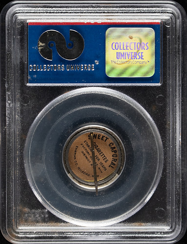 1910-1912 P2 Sweet Caporal Pins Ty Cobb Large Letters PSA EX-MT 6
