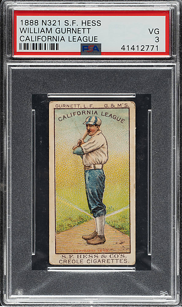 1888 N321 S. F. Hess Creole California League William Gurnett PSA VG 3