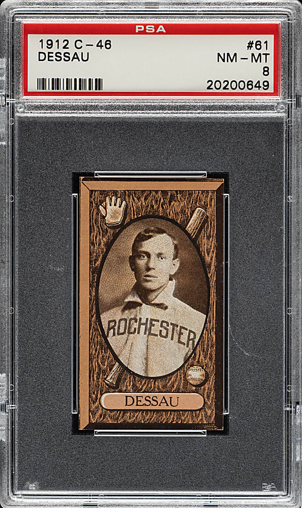 1912 C46 Imperial Tobacco #61 Rube Dessau PSA NM-MT 8 -1 of 2 - Highest Graded!