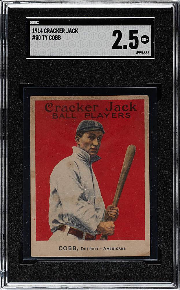 1914 E145 Cracker Jack #30 Ty Cobb SGC GOOD+ 2.5