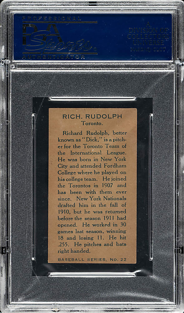 1912 C46 Imperial Tobacco #22 Dick Rudolph PSA NM+ 7.5 - 1 of 1 - Highest Graded!