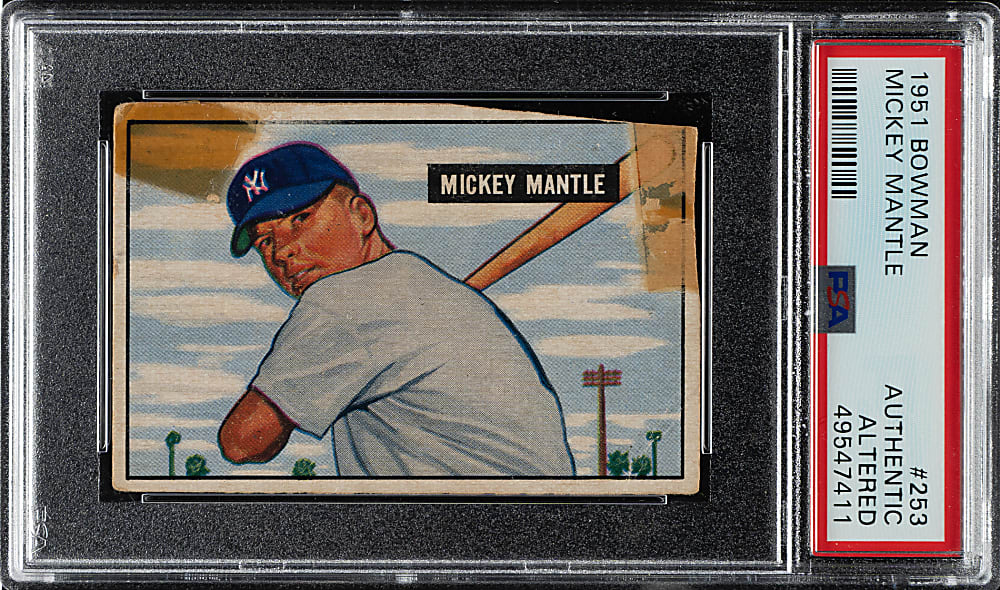 1951 Bowman #253 Mickey Mantle Rookie - PSA